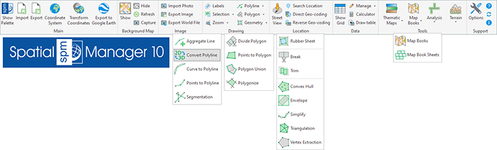 Redesigned Ribbon interface in ‘Spatial Manager’ version 10